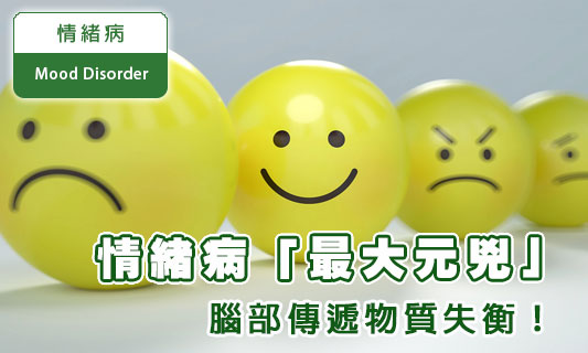 情緒病「最大元兇」
腦部傳遞物質失衡！